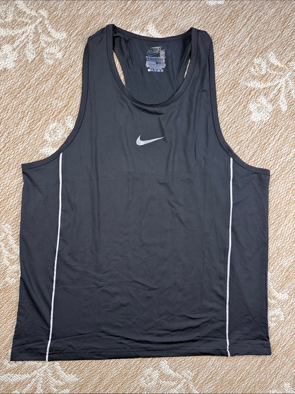 Nike Black Tank Top with White Piping